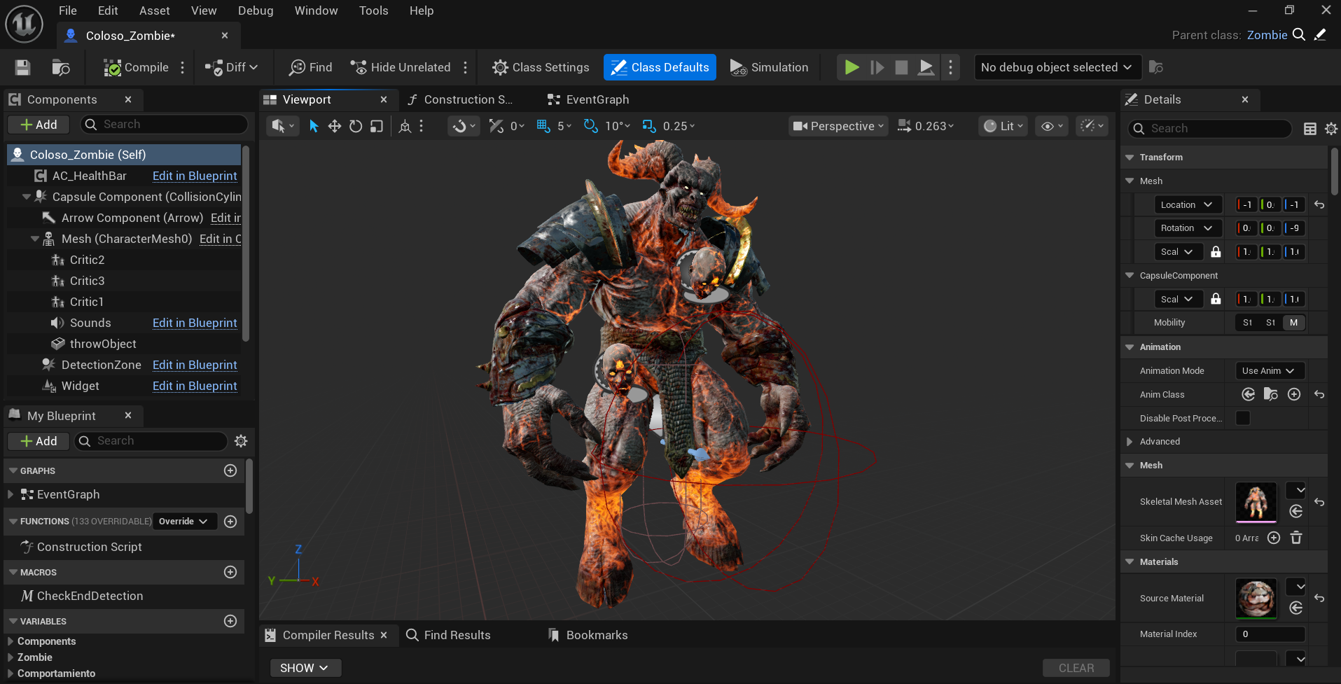 Enemy character Blueprint and components in Unreal Engine